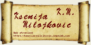 Ksenija Milojković vizit kartica